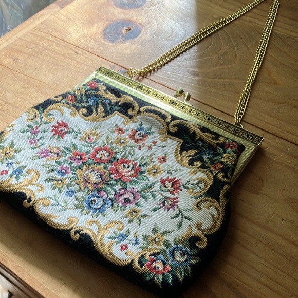 Cottagecore Needlepoint Vintage Purse 80s 90s Boho Floral Y2K - Picture 4 of 14